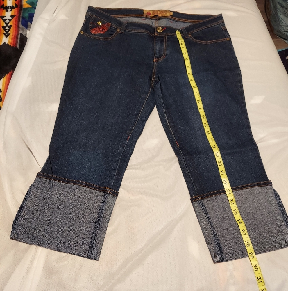 Apple Bottoms Dark Blue Cropped Jeans 15/16